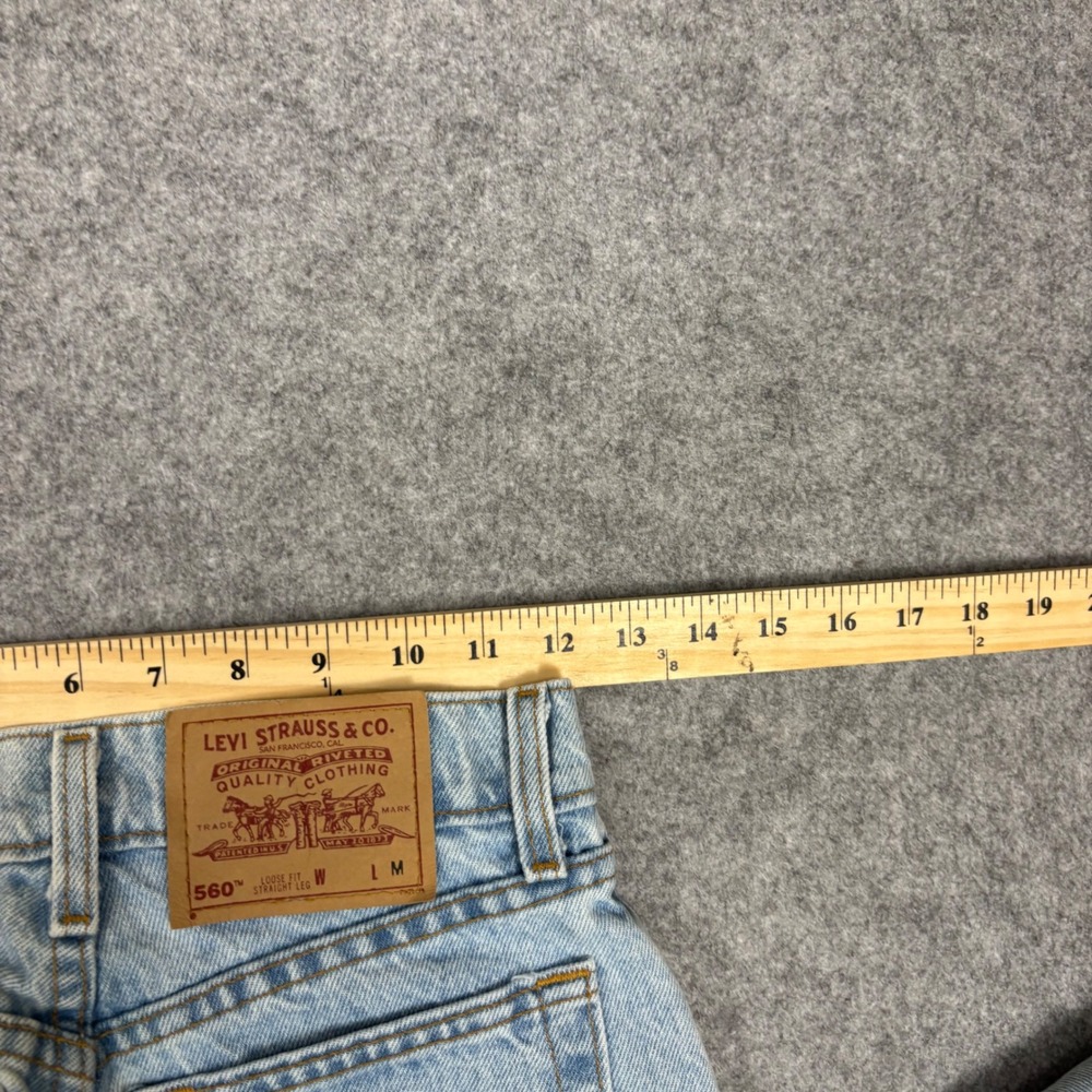 Vintage Levis 560 Loose Fit Straight Leg Jeans Light Wash High Waist 1 Med USA - Picture 5 of 7